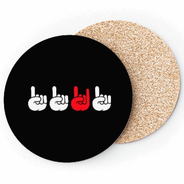 Discover 4 Be Different Heavy Metal Hard Rock Hand Gestures Coasters