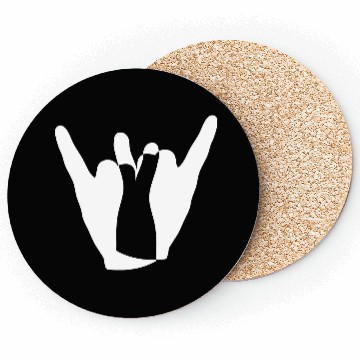 Discover Two heavy metal hard rock horn finger hand gesture Coasters