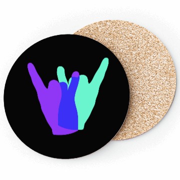 Discover Two heavy metal hard rock horn finger hand gesture Coasters