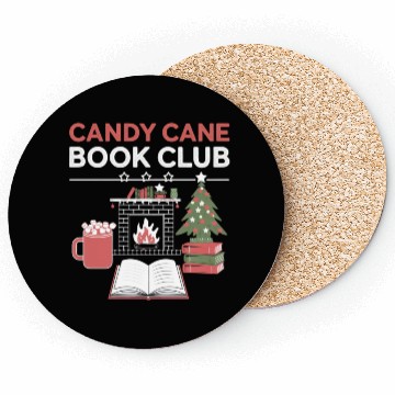 Discover Bookish Christmas Candy Cane Book Club Bookish Coasters