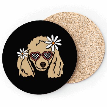 Discover Poodle Brown retro Dog Coasters