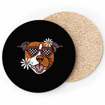 Discover Staffordshire Brown Retro Dog Coasters