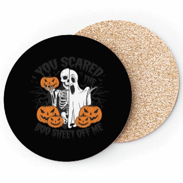 Discover A skeleton with a Halloween costume on it Coasters