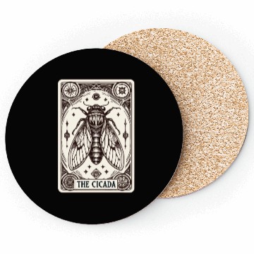 Discover Cicada Tarot Card Brood Emergence Coasters