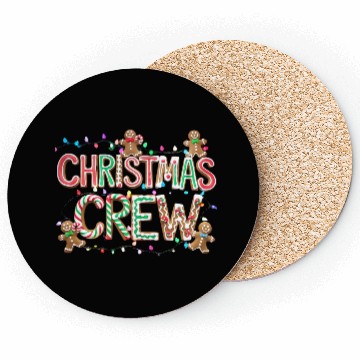 Discover Gingerbread and Candy Christmas Crew with Lights Coasters