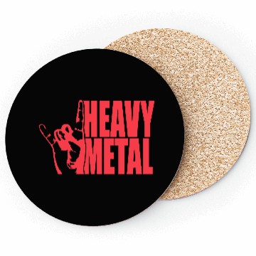 Discover Heavy Metal Fun Hard Rock Music Horns Hand Gesture Coasters