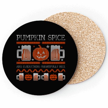 Discover Pumpkin Spice Halloween Drink Coasters