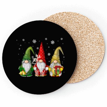 Discover Three Funny Gnomes Christmas Gift Coasters