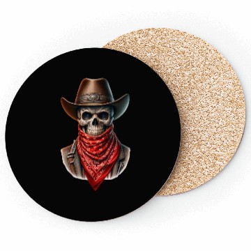 Discover Outlaw Cowboy Skull Coasters