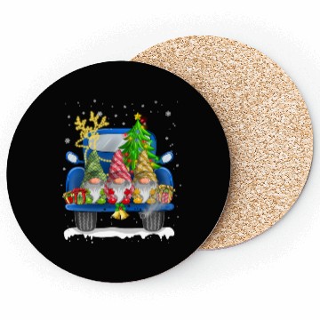 Discover Christmas Truck Cute Gnomes Coasters