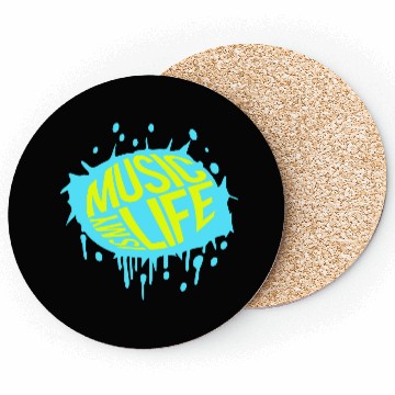 Discover Music is my Life Love Saying Graffiti Spray Drops Coasters