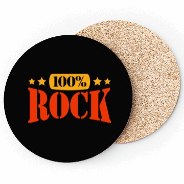 Discover 100 % Percent Rock Heavy Metal Music Text Logo Coasters