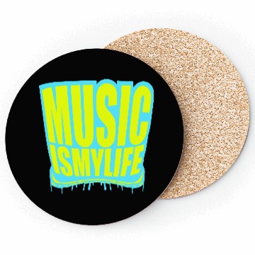 Discover Music is my Life Love Saying Graffiti Spray Drops Coasters
