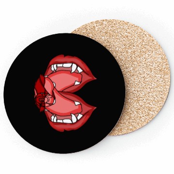 Discover Fangs Unleashed A Vampire s Fierce Expression Coasters