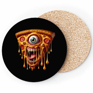 Discover Terrifying Monster Pizza Slice | Hyper-Realistic Coasters
