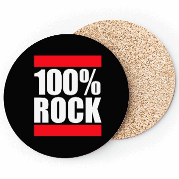 Discover 100 % Percent Rock Heavy Metal Music Text Logo Coasters