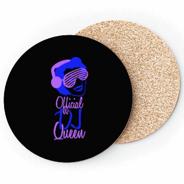 Discover Official DJ Queen Party Retro Vintage Head Face Coasters