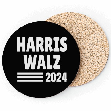 Discover Kamala Walz 2024 White Print Edition Coasters