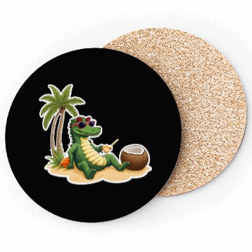 Discover Chill Alligator on the Beach Coasters