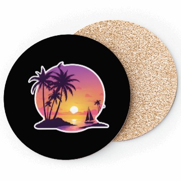 Discover Palm Trees at Sunset Beach Coasters