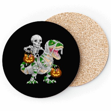 Discover Skeleton Riding Mummy Dinosaur T rex Halloween Coasters