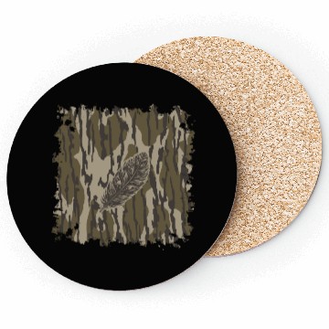 Discover Turkey Feather Bottomland Camo Forest Camouflage Coasters