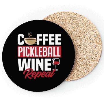 Discover Coffee Pickleball Wine Repeat Coasters