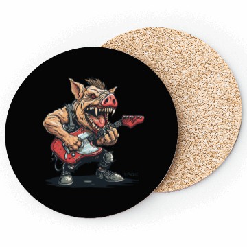 Discover Punk Rock Guitar Pig Coasters
