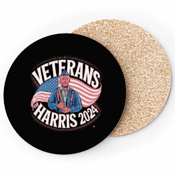 Discover Veterans Stand with Kamala Harris 2024 Coasters
