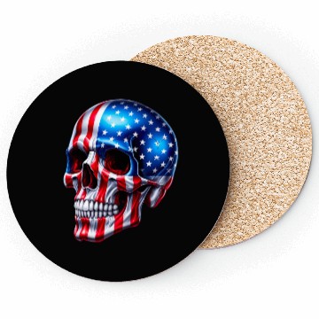 Discover American Flag Skull Coasters