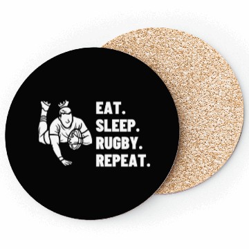 Discover Eat Sleep Rugby Repeat Funny Rugby Player Coasters