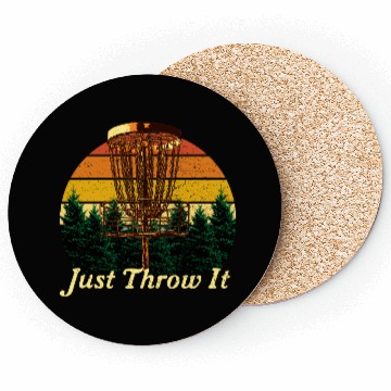 Discover Just Throw It Disc Golf Positive Quotes Golfer Pos Coasters