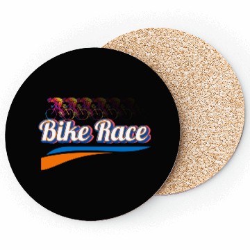 Discover Bike Race special colorful design. Coasters