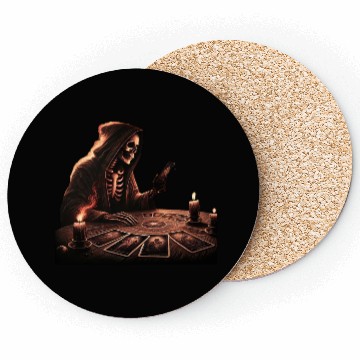 Discover Skeleton looking tarot cards Coasters