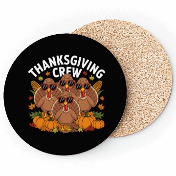 Discover Thanksgiving Crew Turkey Sunglasses Fun Coasters