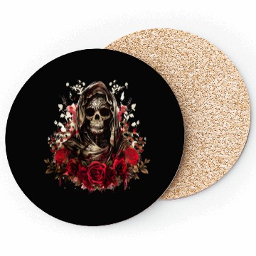 Discover Santa Muerte Folk Saint Coasters