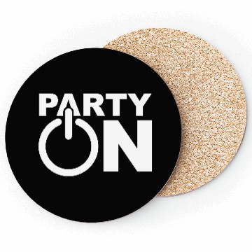 Discover Party On Play Icon Switch Techno DJ Music Symbol Coasters