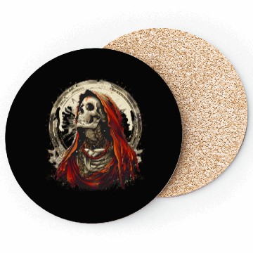Discover Santa Muerte Saint Death Mexican Sugar Skull Coasters