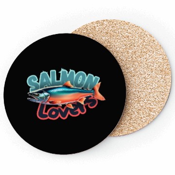Discover Salmon Lovers 3d Illustration Coasters
