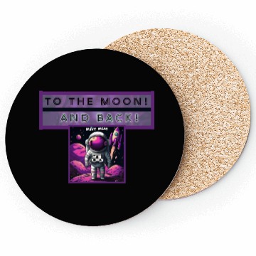 Discover To The Moon & Back Graphic Coasters