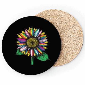 Discover LGBTQ sunflower rainbow flags Diversity Human Righ Coasters