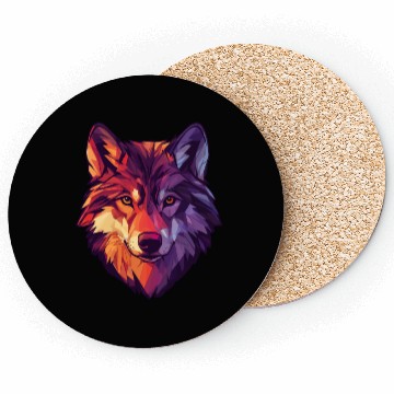 Discover Floral Wolf Vintage Flowers Wolf Face for Wolves Coasters