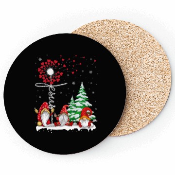 Discover Gnomes Jesus Dandelion Christmas Tree Coasters