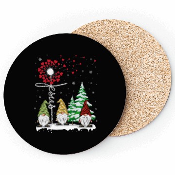 Discover Gnomes Jesus Dandelion Christmas Tree Coasters