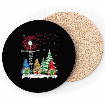 Discover Gnomes Jesus Dandelion Christmas Tree Coasters