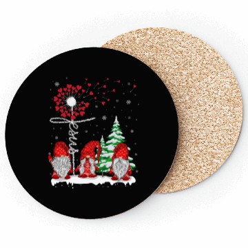Discover Gnomes Jesus Dandelion Christmas Tree Coasters