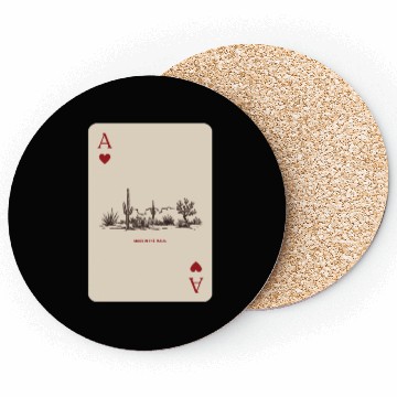 Discover Desert Playing Card Vintage Western Landscape Coasters