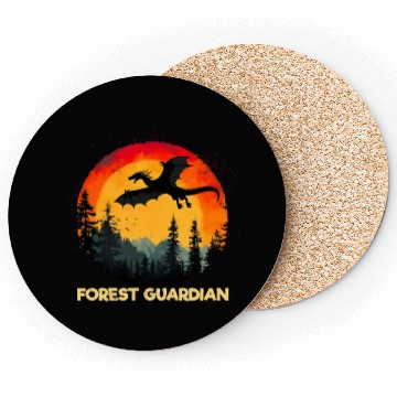 Discover Vintage Sunset Forest Dragon Coasters