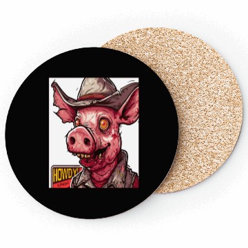 Discover hillbilly redneck zombie cowboy pig Coasters