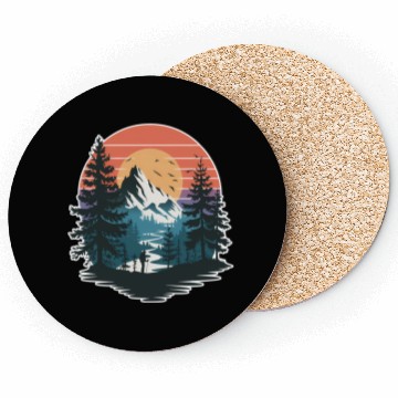 Discover Wildlife Forest Nature Trees Retro Outdoors Coasters